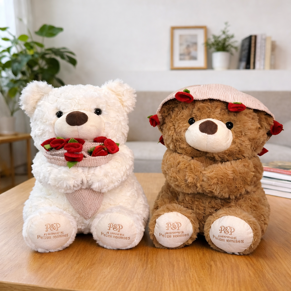 P&P Teddy Bear with Rose Blanket
