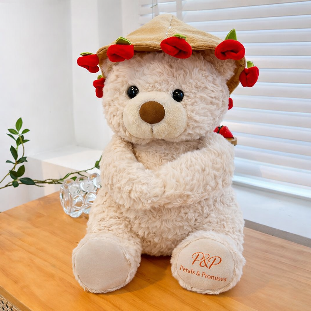 P&P Teddy Bear with Rose Blanket