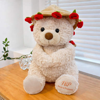 P&P Teddy Bear with Rose Blanket