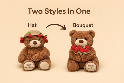 P&P Teddy Bear with Rose Blanket